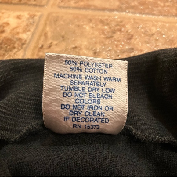 Vintage Women's Black Gray Turtle Neck Long Sleeve Shirt Med Cowgirl Boot Patch - Picture 5 of 8